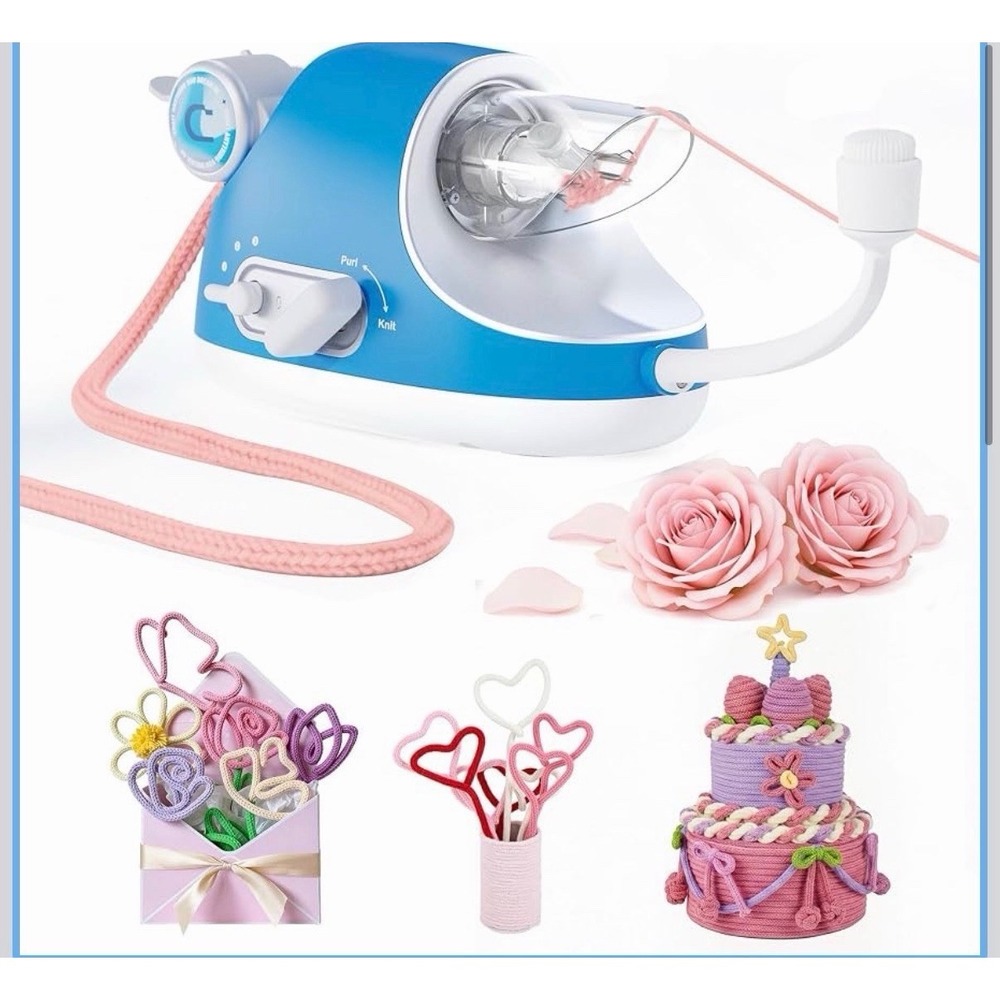 Caydo Automatic i Cord Knitting Machine Pro, Electric i-Cord Knitter with Pow...